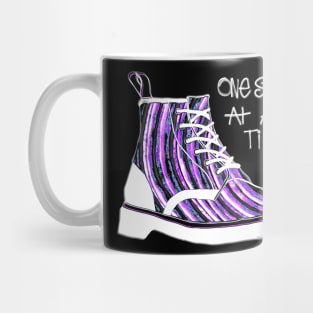 One Step At A Time Purple Boot Mug